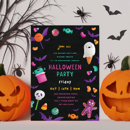 Invitación Cute Candy Frame l Halloween Funny Kids Fiesta