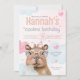 Invitación Cute Capybara-Themed Birthday Invitation
