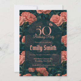 Invitación Cute Carnation Sparkle Boho Birthday