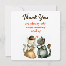 Invitación Cute Cat Couple Wedding Thank You
