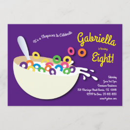 Invitación Cute Cereal Bowl Niños Sleepover Fiesta de Cumplea