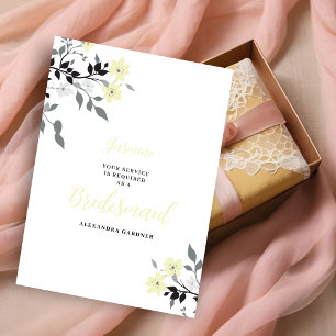 Invitación Cute Chic Yellow Floral Bunch Wedding Bridesmaid