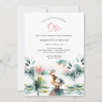 Cute Chica Watercolor Duck Birday Party