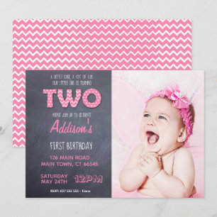 Invitación Cute Chicas 2º Cajón Rosa de Cumpleaños