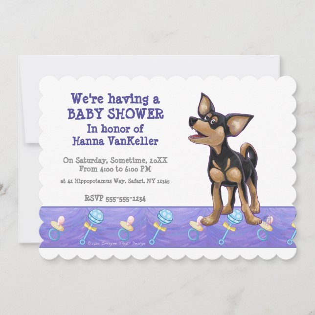 Invitación Cute Chihuahua Baby Shower (Anverso)
