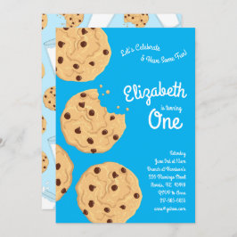 Invitación Cute Chocolate Chip Cookie Niños Primer Fiesta de