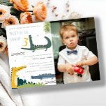 Invitación Cute Chomp Alligator Swamp Kids Foto Cumpleaños<br><div class="desc">Un Fiesta de cocodrilo divertido en la colección Swamp.- es un Ilustracion minimalista elegante de cocodrilo lindo en el pantano, perfecto para su fiesta divertido. Es muy fácil de personalizar, con sus datos personales. Si necesita cualquier otro producto o personalización que coincida, por favor envíe un mensaje a través de...</div>