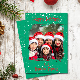 Invitación Cute Christmas Snow Family  Photo Card