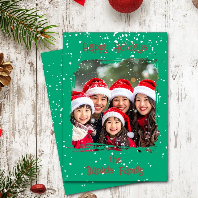 Invitación Cute Christmas Snow Family  Photo Card (Subido por el creador)