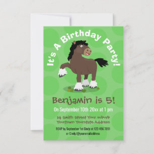 Invitación Cute Clydesdale personalizado de caballo ilustraci