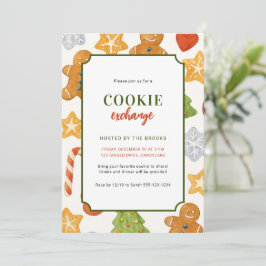 Invitación Cute Colorful Kids Christmas Cookie Exchange Party