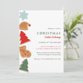 Invitación Cute Colorful Kids Christmas Cookie Exchange Party