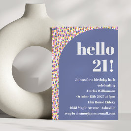 Invitación Cute Colorful Watercolor Dots 21ª Fiesta de cumple