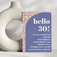 Cute Colorful Watercolor Dots 30th Birthday Fiesta