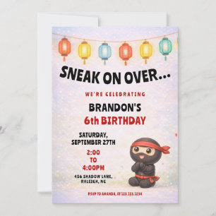 Invitación Cute Coloridos Farolillos de Papel Cumpleaños de N