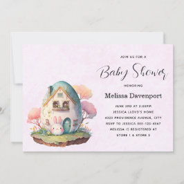 Invitación Cute Conejo Conejo Kawaii Estilo Baby Shower