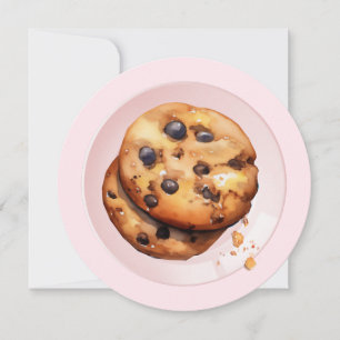 Invitación Cute Cookie está en camino Rosa Baby Shower