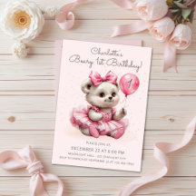 Cute Coquette Ballerina Bear Beary 1º cumpleaños
