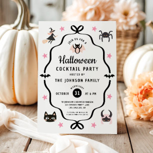 Invitación Cute Coquette Halloween Cocktail Fiesta