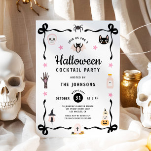 Invitación Cute Coquette Halloween Cocktail Fiesta