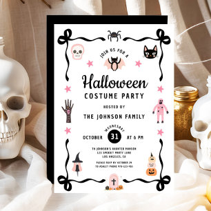 Invitación Cute Coquette Halloween Fiesta de disfraces