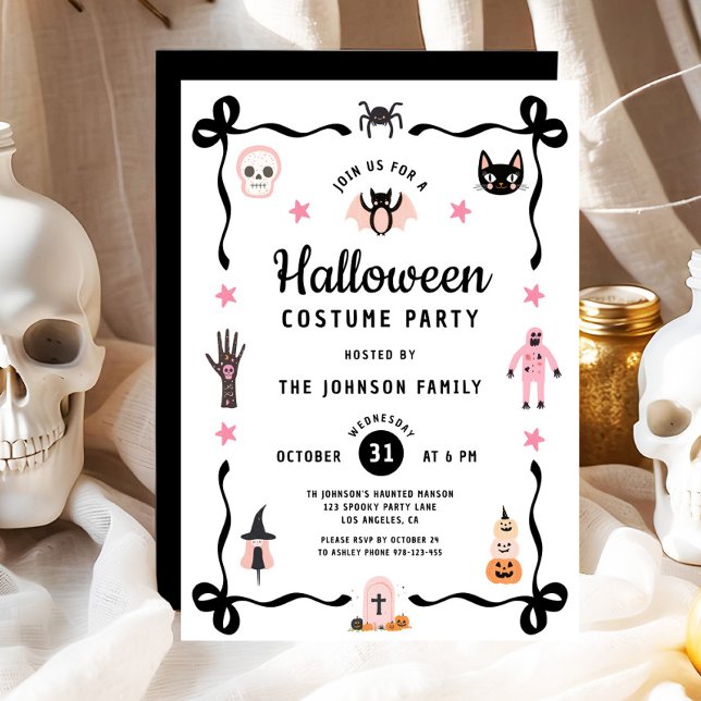 Invitación Cute Coquette Halloween Fiesta de disfraces (Cute Coquette Halloween Costume Party Invitation)