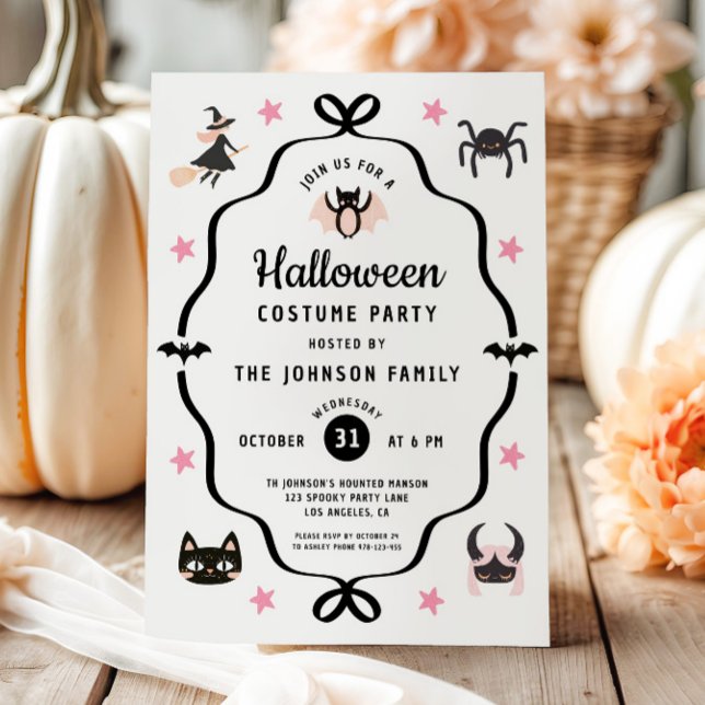 Invitación Cute Coquette Halloween Fiesta de disfraces (Cute Coquette Halloween Costume Party Invitation)