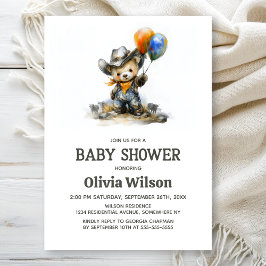 Invitación Cute Country Teddy Bear Baby Shower Invitation