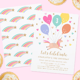 Invitación Cute cualquier edad Cumpleaños Unicornio Fiesta de