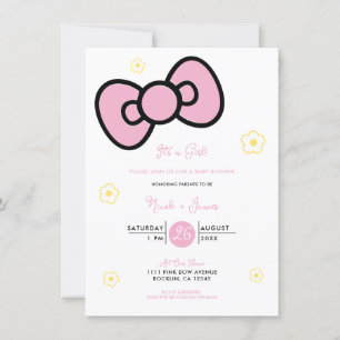 Invitación Cute Cumpleaños Bebé Arco Rosa Divertido