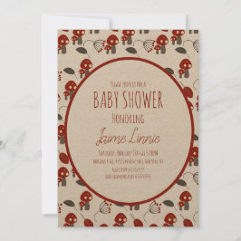 Invitación Cute Cumpleaños de Hongo Bebé Jardín Bosque