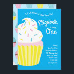 Invitación Cute Cupcakes Kids Primer Fiesta de cumpleaños<br><div class="desc">¡Estas adorables y coloridas invitaciones para fiestas de cumpleaños son perfectas para una celebración de primer cumpleaños de los niños! Personalizar el texto para hacerlos propios. El aspecto moderno es la forma perfecta de celebrar a tu pequeño que le encantan los pastelitos y postres en su primer cumpleaños.</div>