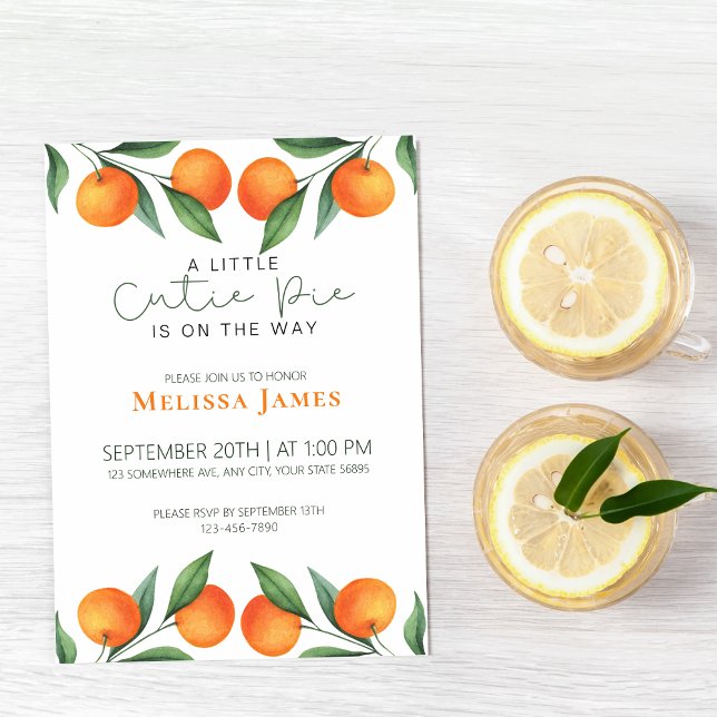 Invitación Cute Cutie Está En El Camino De Citrus Baby Shower (Subido por el creador)