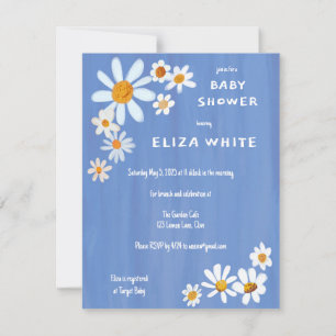 Invitación Cute Daisy Bouquet Personalizado pintado a mano Ba