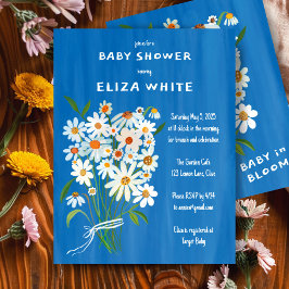 Invitación Cute Daisy Bouquet Personalizado pintado a mano Ba