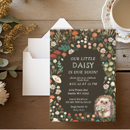 Invitación Cute Daisy Woodland Animal Forest Baby Shower