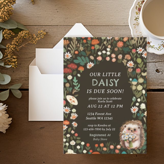 Invitación Cute Daisy Woodland Animal Forest Baby Shower (Subido por el creador)