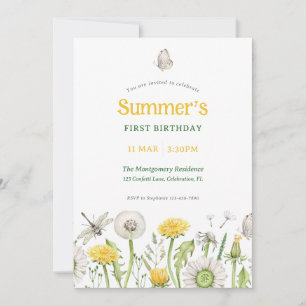 Invitación Cute Dandelion Garden Birthday Party