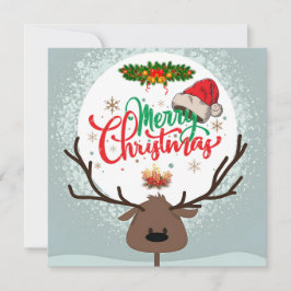 Invitación Cute Deer Merry Christmas Wishing Card