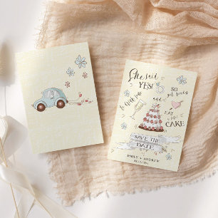 Invitación Cute Dijo Que Sí Estilo Personalizado Guardar La F