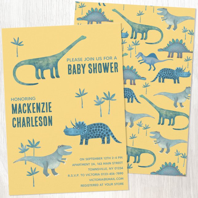 Invitación Cute Dinosaur Baby Shower (Subido por el creador)