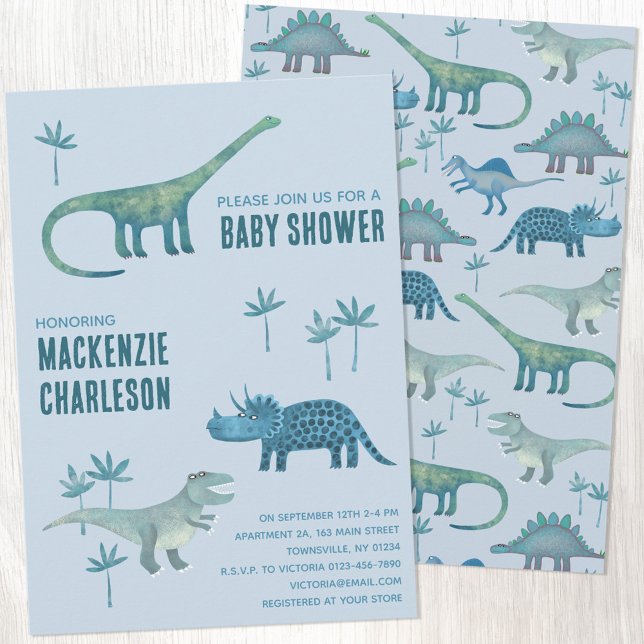 Invitación Cute Dinosaur Baby Shower (Subido por el creador)