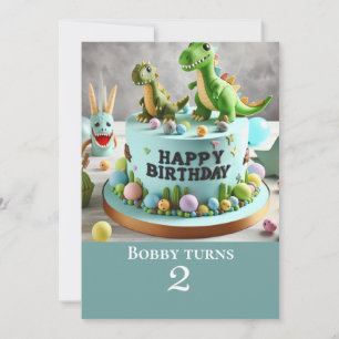 INVITACIÓN CUTE DINOSAUR TEMÁTICO CUMPLEAÑOS FIESTA