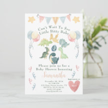 Cute Dinosaur Watercolor Baby Shower