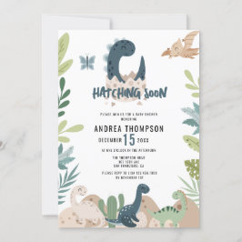 Invitación Cute Dinosaur Watercolor Baby Shower
