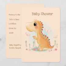 Cute Dinosaur Watercolor Baby Shower