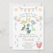 Cute Dinosaur Watercolor Baby Shower