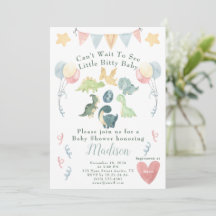 Cute Dinosaur Watercolor Baby Shower