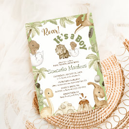 Invitación Cute dinosaurio 'It's a Boy' Baby Shower