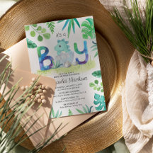 Cute dinosaurio 'It's a Boy' Baby Shower